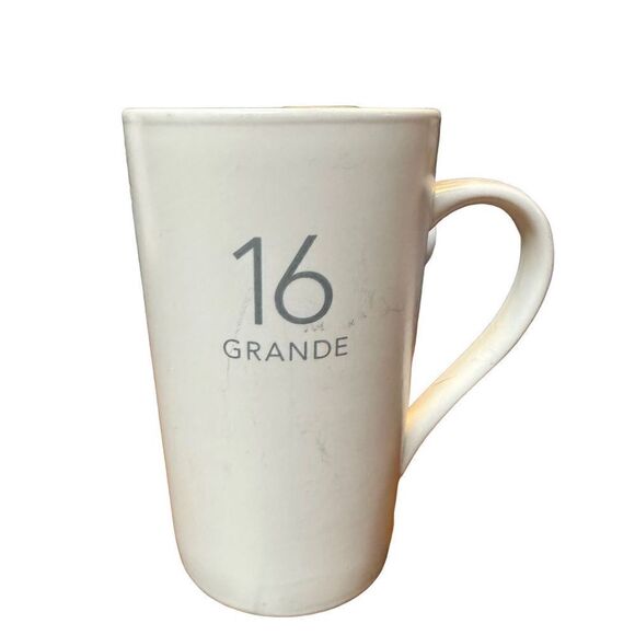2011 Starbucks Tall Coffee Mug White Logo 16 OZ  GRADE SIZE rare - Picture 1 of 4